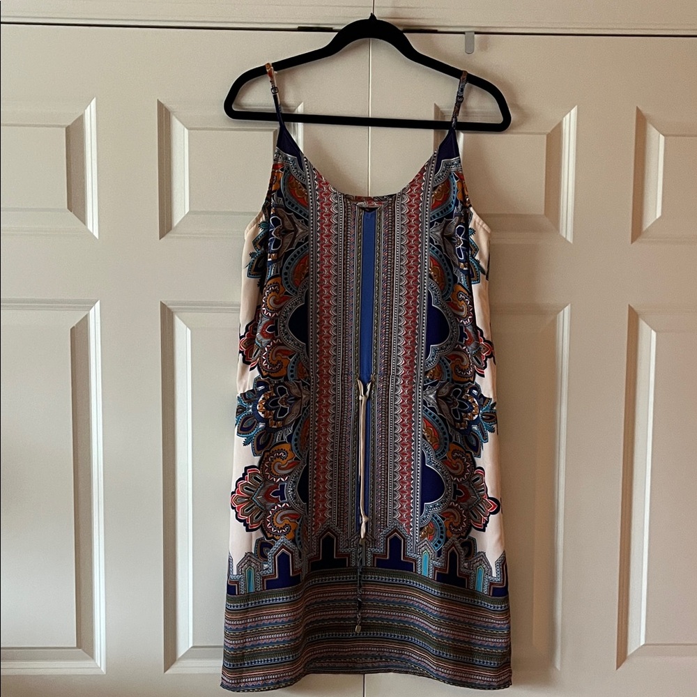 Lucy & Laurel Multicolor Boho Printed Slip Dress
